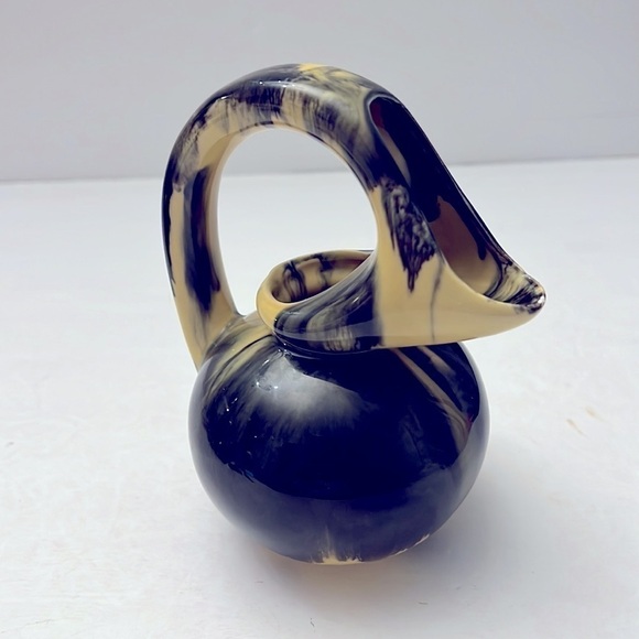 Unique Handmade Pottery Vase Swirl Glaze Verna Cape Cod Pottery - Picture 3 of 10